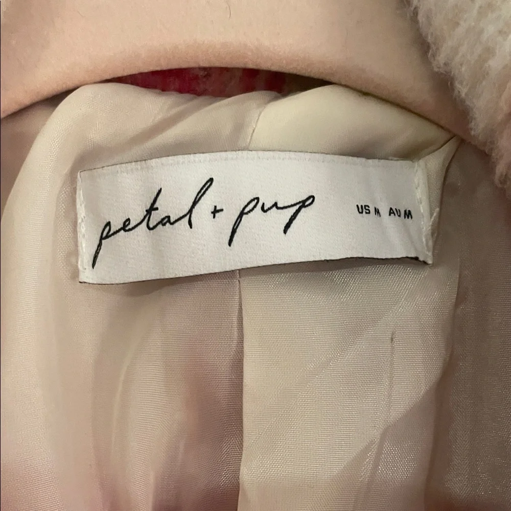 Petal and pup Pink and Cream Plaid Pea Coat - Picture 4 of 9